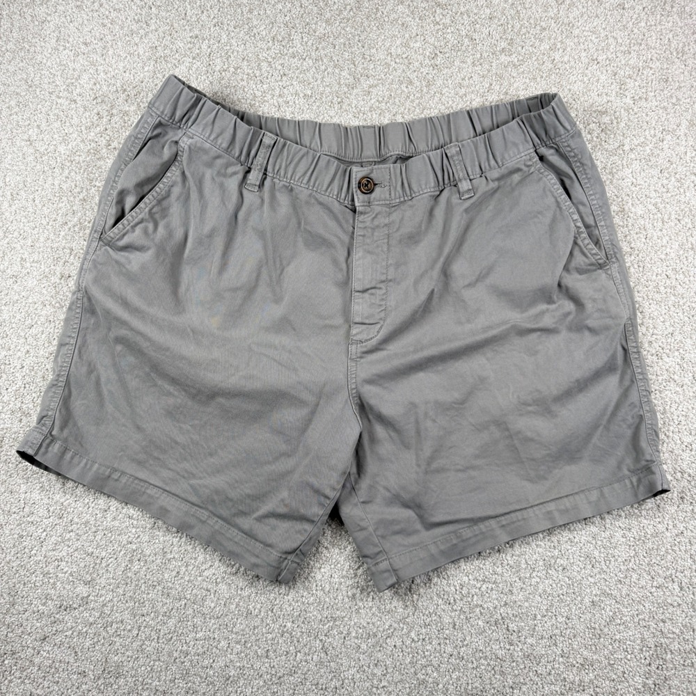 Bearbottom Chino Shorts Mens 2XL Grey 7" Inseam Stretch Elastic Waist Stretch